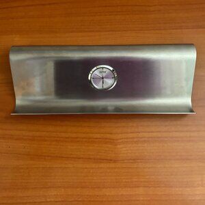 Nambe Art Deco Design  Desk Clock